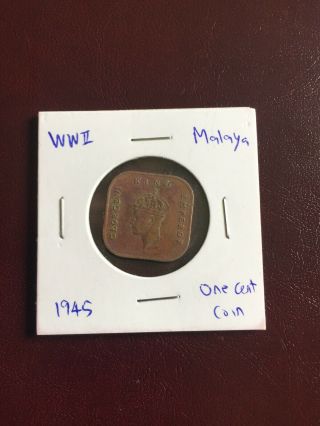 1945 Malaya 1 Cent Wwii Circulated