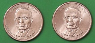 2015 Us Harry S.  Truman Presidential Dollar Set One P&one D From Roll