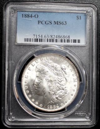 1884 - O Morgan Dollar Pcgs Ms - 63 Bright Coin Orleans 1884 O