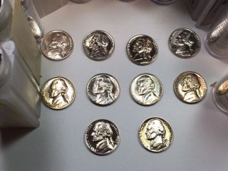 10 Different Gem Proof/sms 1960 - 1969 Jefferson Nickels Complete Decade 5