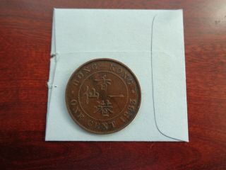 1863 Hong Kong 1 Cent Coin Better Date