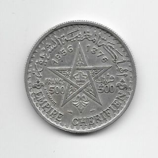 Morocco:500 Francs 1956 Silver Xf (see Scans)