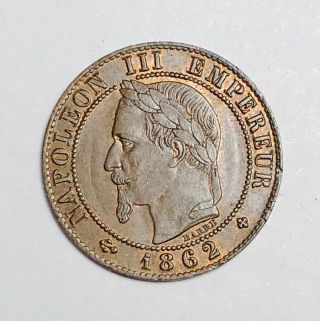 1862 France Un 1 Centime Napoleon Iii Bronze Coin Km 795 Gad 87 F 103