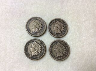 Indian Head Cent 1859,  1861,  1863 & 1864