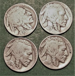 1934,  35,  36,  37 Indian Head Or Buffalo Nickels 967