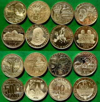 50 Bani 2010 2011 2012 2014 2015 2016 2017 2018 Set Romania Coin