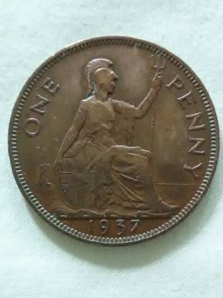1937 British One Penny Coin