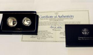 1993 Bill Of Rights Silver Proof 2 - Coin Set And
