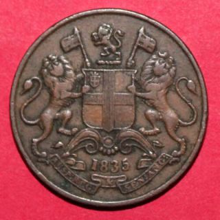 British India - 1835 - East India Company - One Quarter Anna - Rare Coin Ce29
