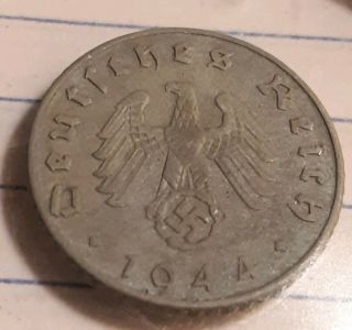 Nazi 5 Pfenning,  Nazi Coin,  Third Riech,  Ww2,  Old,  German War Time