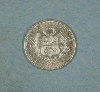 1897 Peru Silver 1/5 Sol