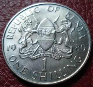 1980 Kenya 1 Shilling In Uncirculated