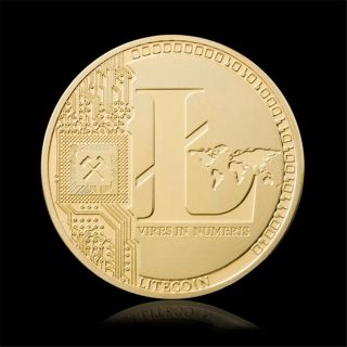 Litecoin Physical Collectible Coin Crypto Commemorative Lite Coin Gold Plated