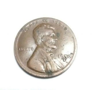 1950 D Error Cupped Broadstruck Lincoln Wheat Penny One Cent U.  S Coin