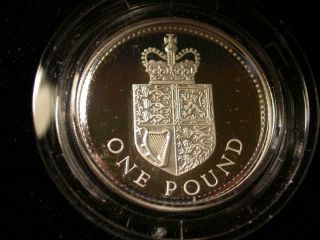 1988 Uk One Pound Sterling Silver Proof Coin Box And R773