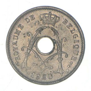 Silver - World Coin - 1920 Belgium 5 Centesimi - 2.  6 Grams 683