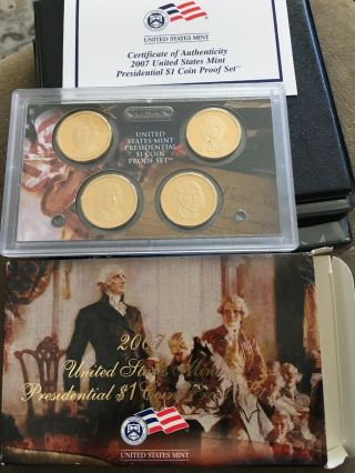 2007 U.  S.  Presidential $1 Coin Proof Set,  4 Coin Set