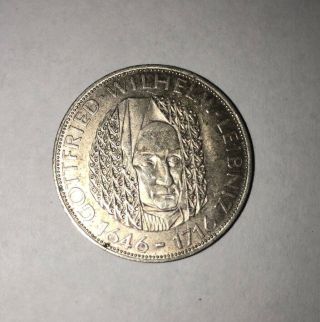 Germany - 5 Deutschmark 1966d - Leibniz - Km - 119.  1 - Choice Bu Silver Coin