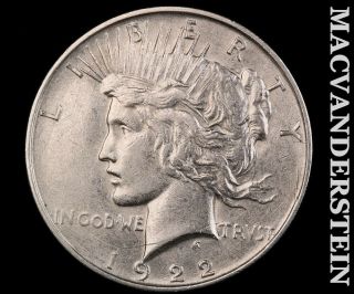 1922 - D Peace Dollar - Scarce Better Date I36