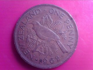 Zealand One Penny 1962 Aug21