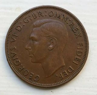 1950 Great Britain Uncirculated Unc British Uk Large Penny Color
