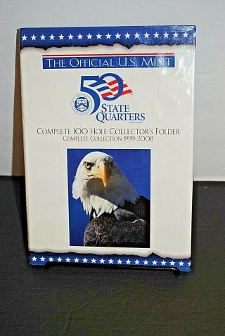 1999 - 2008 50 States Quarters Book Complete 100 Hole Collector 