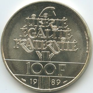 G15173 - France 100 Francs 1989 Km 970 Declaration Of Rights Of Man And Citizen