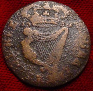 Scarce Old Irish Copper 1681 1/2 Penny Ireland