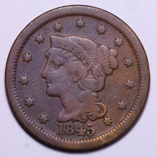 1845 Braided Hair Large Cent K1rct