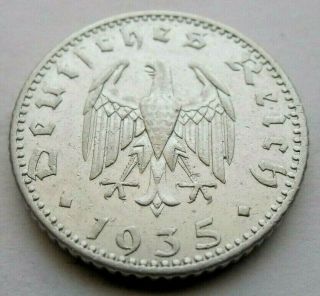 (350) German 3rd Reich 1935 A - 50 Reichspfennig Wwii Coin