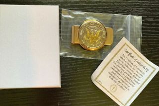 Presidential Seal Kennedy Half Dollar Money Clip - Gilded Finish
