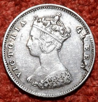 1868 Hong Kong Victoria.  800 Silver 10 Cents Ex Mount - Collectable & Rare