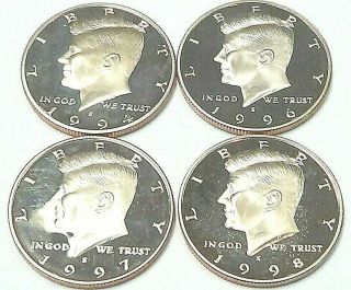 1994 S,  1996 S,  1997 S And 1998 S Proof Kennedy Half Dollars