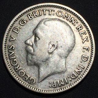 Old Foreign World Coin: 1935 Great Britain Sixpence, .  500 Silver