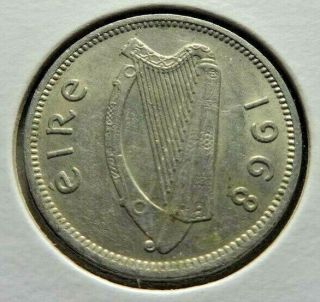 Ireland 1968 3 Pence (1/2 Reul) Km 12a 17.  7 Mm