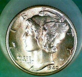 Ms 1940 - D Silver Mercury Dime (035)