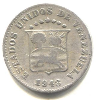 1948 Venezuela Five Centimos Coin - 5 Centimos - Estados Unidos De Venezuela