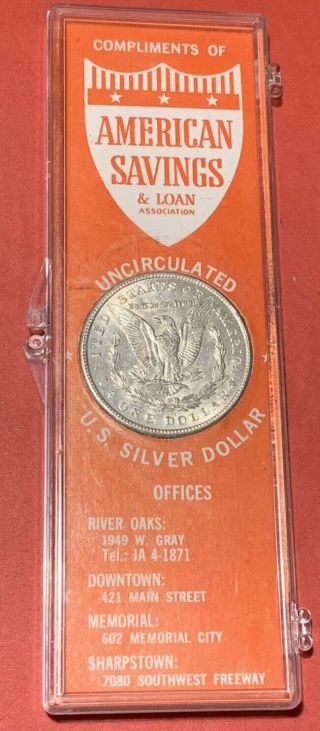1921 - S United States $1 Morgan Silver Dollar American Savings Loan Vintage Case