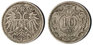 Zi.  181} Austria 10 Heller 1893 Vf