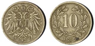 Zi.  320} Austria 10 Heller 1916 / Wwi Issue / Vf