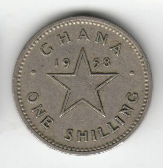 Ghana Nkrumah Shilling 1958 147e By Coinmountain