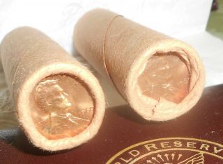 2 Rolls (100) 1960 Lincoln Cents Bu Red In Bank Wraps (cntl4 - 19)