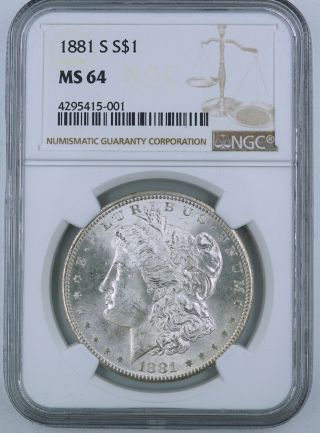 1881 - S Morgan Dollar Ngc Ms64