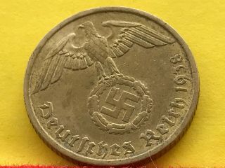 10 Reichspfennig 1938 G German Nazi Coin (al - Bro) S.  Photo