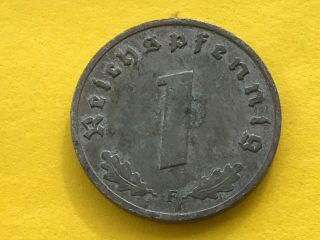 1 Reichspfennig 1941 F Zinc German Nazi coin s.  Photo 2