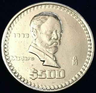 Vintage 1988 Mexico 500 Pesos Madero Coin