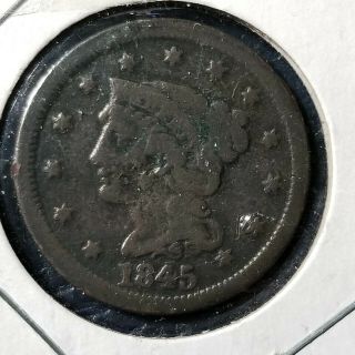 United States 1845 Large Cent Braided Hair