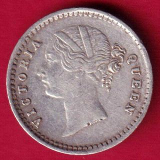 British India - 1841 Divided Legend Queen - Two Annas - Rare Silver Coin Ch9