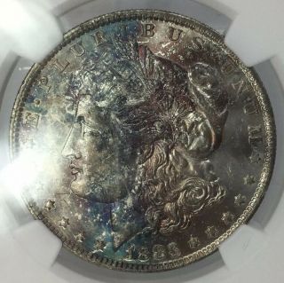 1883 - O Morgan Silver Dollar Ms63 Ngc Graded Toning