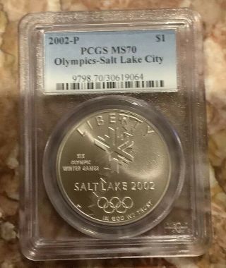 2002 - P Salt Lake City Olympics $1 Pcgs Ms70 - Modern Commemorative Silver Dollar